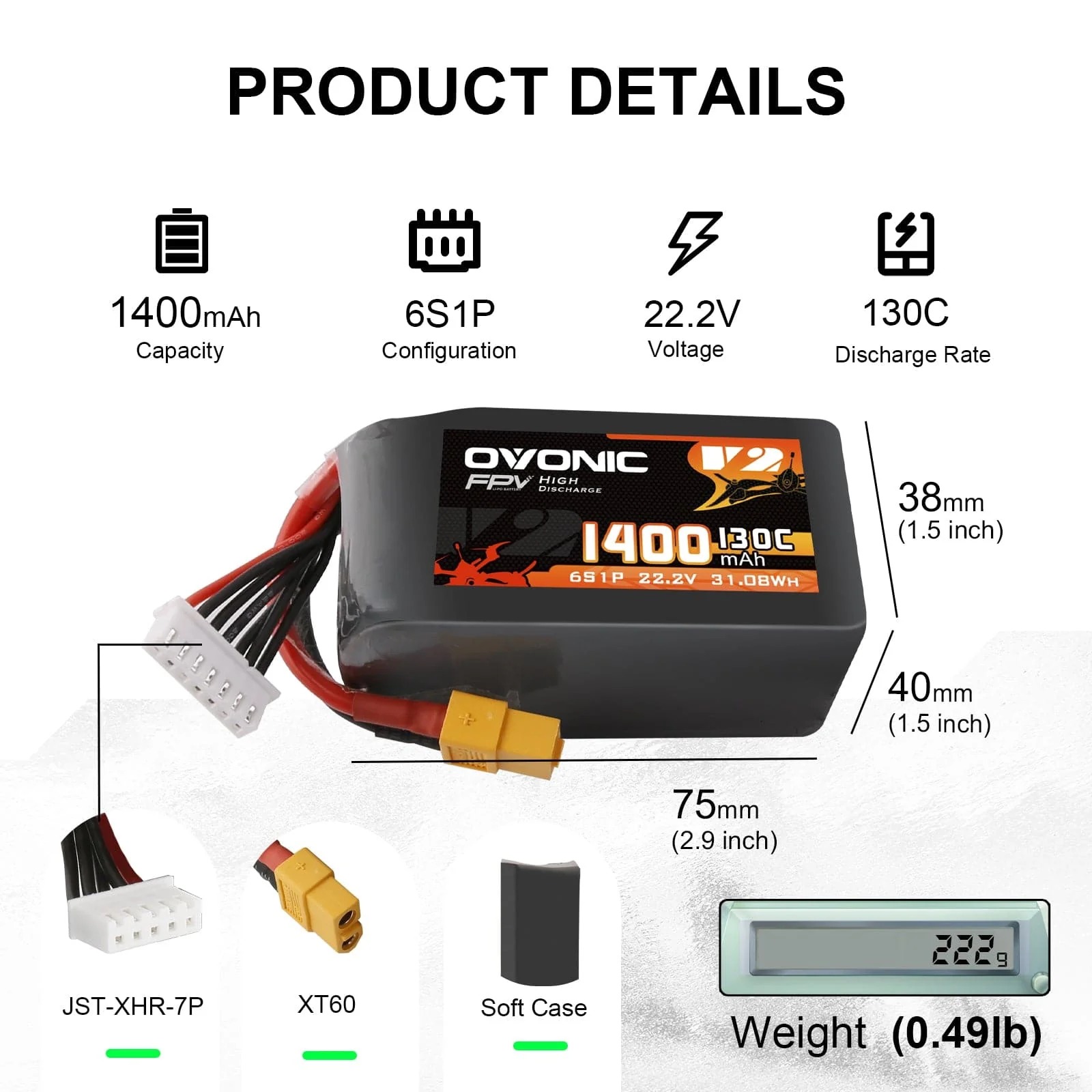 Ovonic 6S 1400mAh 130C Akumula – Drone Battery Bag recenzja i cena